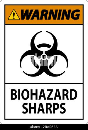 Warning Biohazard Label, Biohazard Sharps Stock Vector