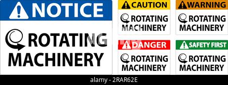 Danger Sign Rotating Machinery On White Background Stock Vector