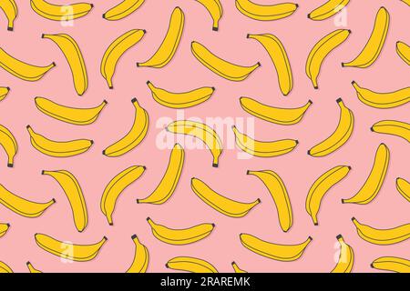 summer seamless pattern with bananas- vector illustration Stock Vector