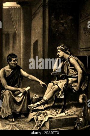 Aristotle tutoring Alexander 1895 by Jean Leon Gerome Ferris Stock Photo