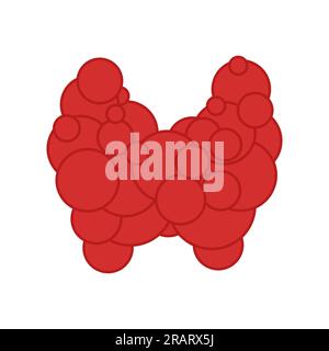 Thyroid gland body organ icon for hormone function concept Stock Vector