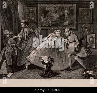 William Hogarth print engraving Taste in high life Stock Photo - Alamy