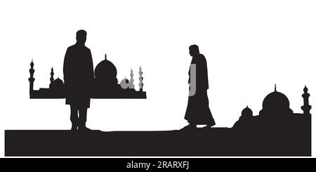 Silhouette Islamic Mosque vector illustration Stock Vector
