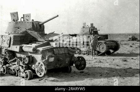 An Italian Carro Armato M13/40 tank on display at the El Alamein War ...