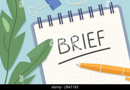 brief written in a spiral notebook- vector illustration Stock Vector