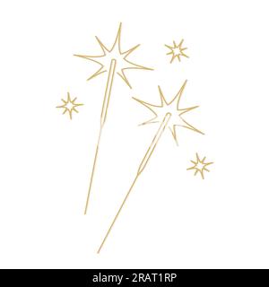 burning sparklers, celebration of Christmas, New Years Eve - vector illustration Stock Vector