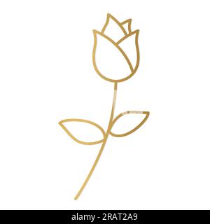 golden rose flower icon - vector illustration Stock Vector