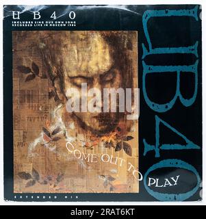 Picture cover of the 12 inch single version of Come Out to Play by UB40, which was released in 1988 Stock Photo