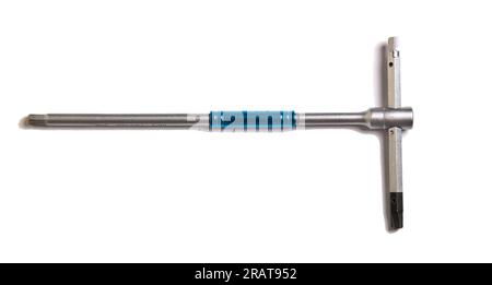 allen wrenche isolated on a white background (bike repair tools) hex key, bicycle maintenance, cycling, biking, building workshop (wrench) Stock Photo