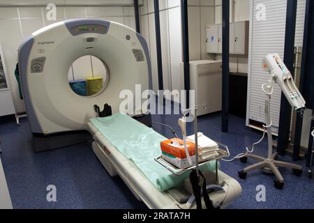 CT scanning device. Computer tomography scanner. Stock Photo