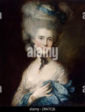 A Woman in Blue (Portrait of the Duchess of Beaufort) by Thomas Gainsborough Stock Photo