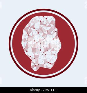 Gili Trawangan icon. Trendy tech logo of the island. Geometric mesh round design. Technology, internet, network, telecommunication concept. Vector ill Stock Vector