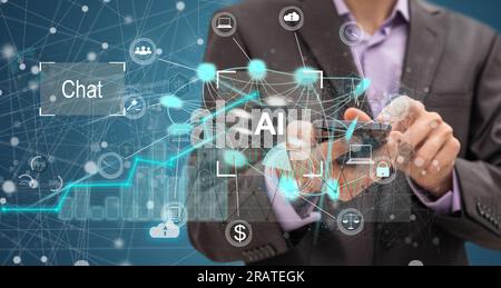 Artificial intelligence Machine Learning Business Internet Technology Concept. Stock Photo