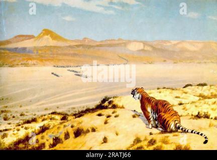 Tiger on the Watch by Jean-Leon Gerome Stock Photo