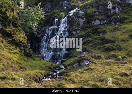 Glen Valtos Waterfall in , Lewis, Isle of Lewis, Hebrides, Outer Hebrides, Western Isles, Scotland, United Kingdom, Great Britain Stock Photo