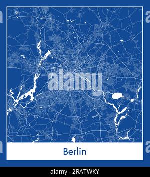 Berlin Germany Europe City map blue print vector illustration Stock Vector