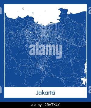 Yangon Myanmar Asia City map blue print vector illustration Stock Vector
