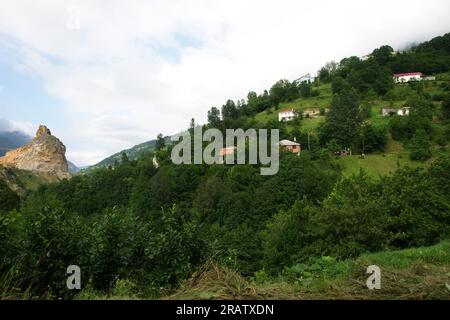 Located in Trabzon, Turkey, Hamsikoy is an important tourism center. Stock Photo