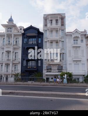 quaint properties on a street in the neighbourhood of Bebek, Istanbul, Turkey Stock Photo