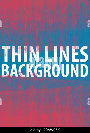 Abstract simple design with red thin lines on cerulean background. Vector graphic layout Stock Vector