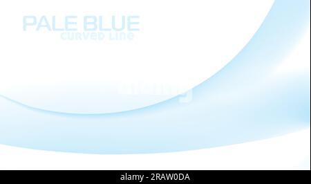 Abstract very light pale blue curved line on white background. Minimal bluish vector graphics Stock Vector