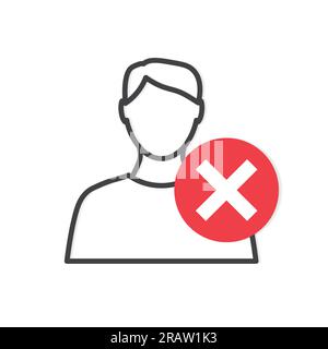 person icon and banned sign, blacklist concept - vector illustration Stock Vector