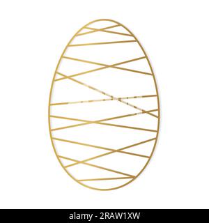 golden line easter egg - vector illustration Stock Vector