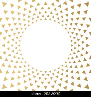 golden circle frame made of triangles - vector illustration Stock Vector