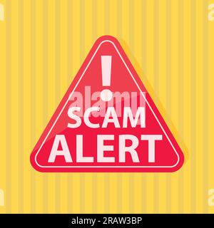 warning triangle with scam alert text - vector illustration Stock Vector