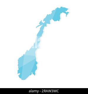 abstract geometric crystal effect Norway map- vector illustration Stock Vector