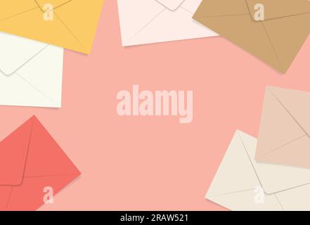 colorful envelopes and place for text- vector illustration Stock Vector