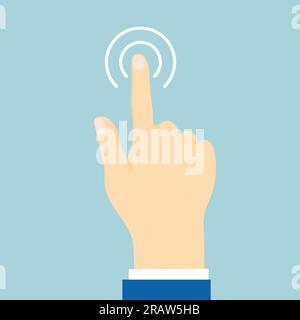 male pointing hand - vector illustration Stock Vector