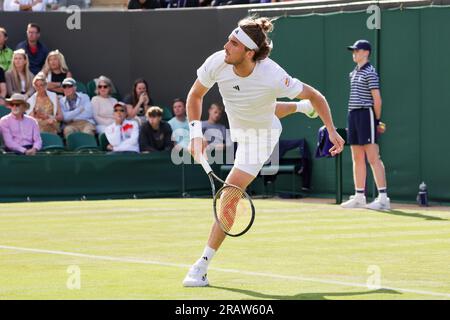 Londres, Inglaterra. 05th July, 2023. Stefanos Tsitsipas (GRE) during Wimbledon 2023 Tournament held in London, England. Credit: Andre Chaco/FotoArena/Alamy Live News Stock Photo