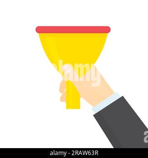 businessman hand holding sales funnel, online marketing, lead generation concept -vector illustration Stock Vector