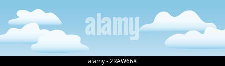 white clouds on blue sky banner - vector illustration Stock Vector