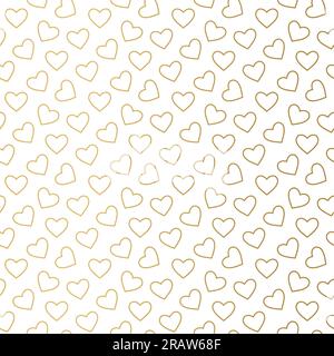 seamless pattern of golden hearts, great for wrapping, textile, wallpaper, love, wedding concept- vector illustration Stock Vector
