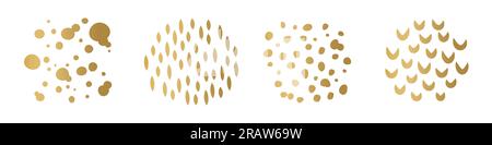 set of golden decorative dots and blobs - vector illustration Stock Vector