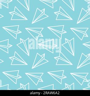 seamless pattern with paper airplanes- vector illustration Stock Vector