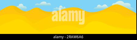 banner with sand dunes, desert - vector illustration Stock Vector