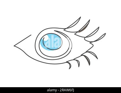 continuous one line eye icon- vector illustration Stock Vector