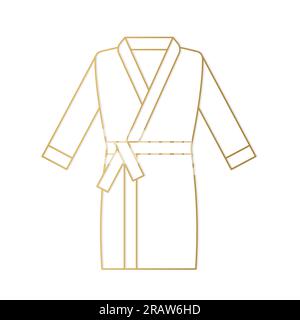 golden icon of bathrobe- vector illustration Stock Vector
