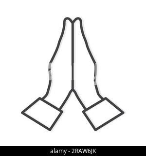 hands in praying position icon- vector illustration Stock Vector