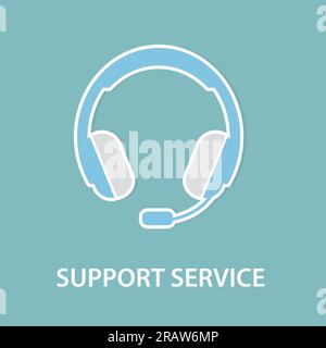 support service and headset icon- vector illustration Stock Vector