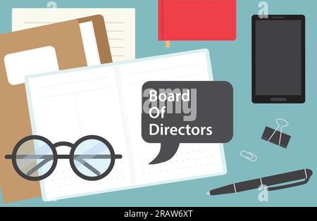 Board of Directors written in speech bubble on open calendar on office desk - vector illustration Stock Vector