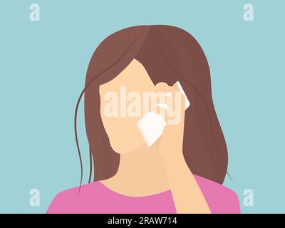 young woman talking on the mobile phone  - vector illustration Stock Vector
