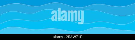 blue sea waves banner - vector illustration Stock Vector
