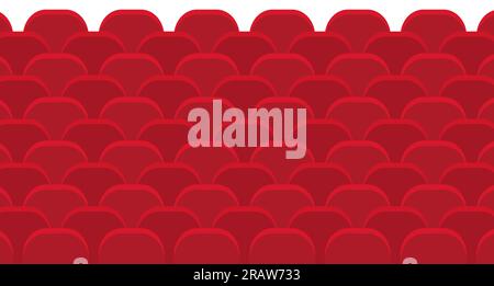 empty red chairs of the cinema, theatre background- vector illustration Stock Vector