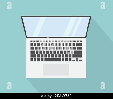 laptop icon flat lay view- vector illustration Stock Vector