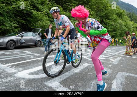 Col de Marie Blanque, France, 5th July 2023, GREGOR MÜHLBERGER of MOVISTAR TEAM on the Col de Marie- Blanque Stage 5, 165km, Pau to Laruns during the 110th Edition of the Tour de France Credit: Nick Phipps/Alamy Live News Stock Photo