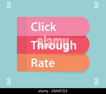 CTR Click-through rate written on colorful sticky notes- vector illustration Stock Vector